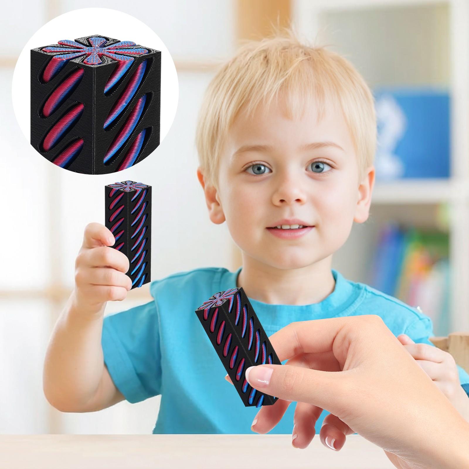 

3D Printed Square Column Rotating Push-push Ornaments Educational Toys One Size