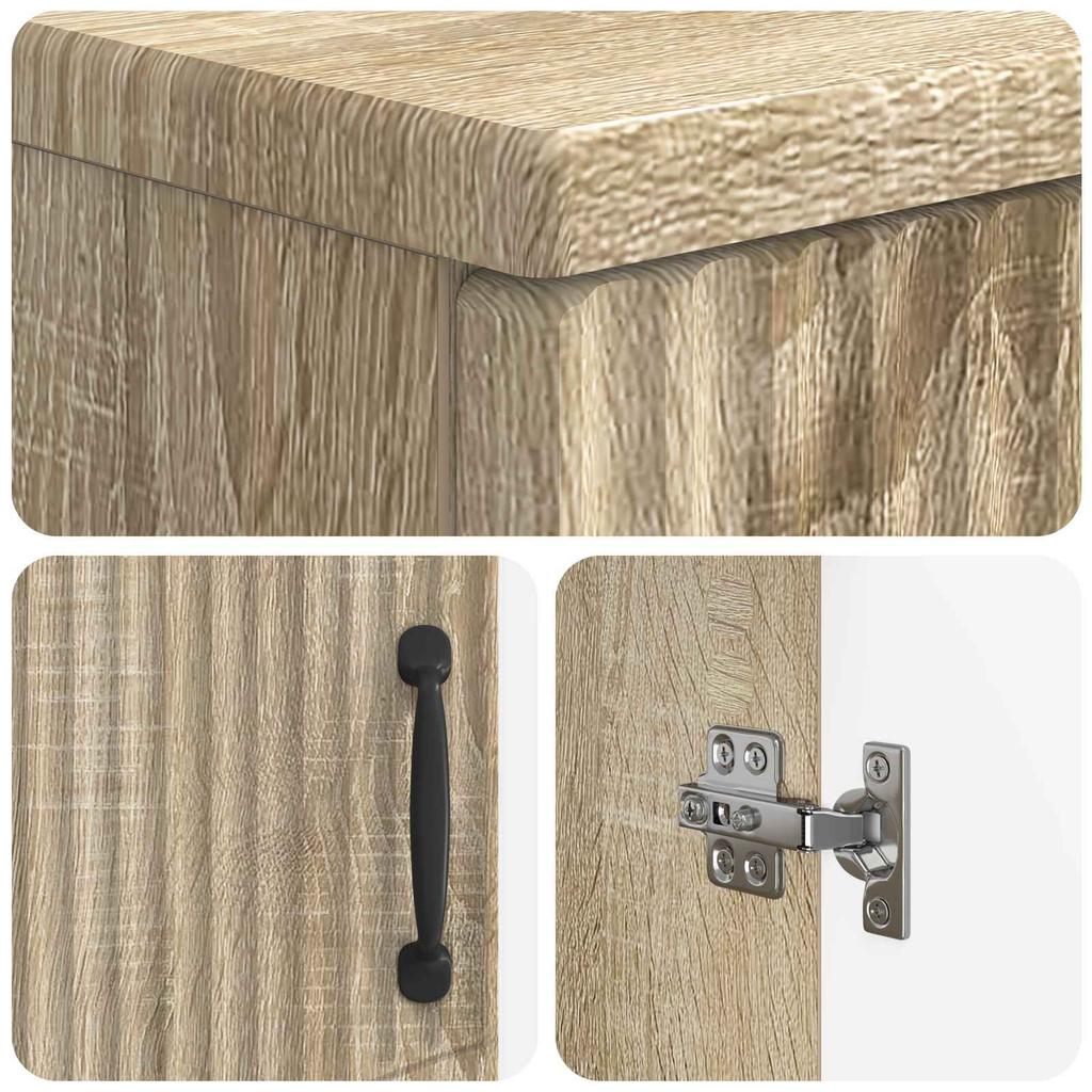 Bathroom Cabinet with Open Shelf HOORN Sonoma Oak