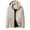 Men's Thin Hooded Cropped Jacket: Spring-Autumn 2026 Business Casual Outerwear