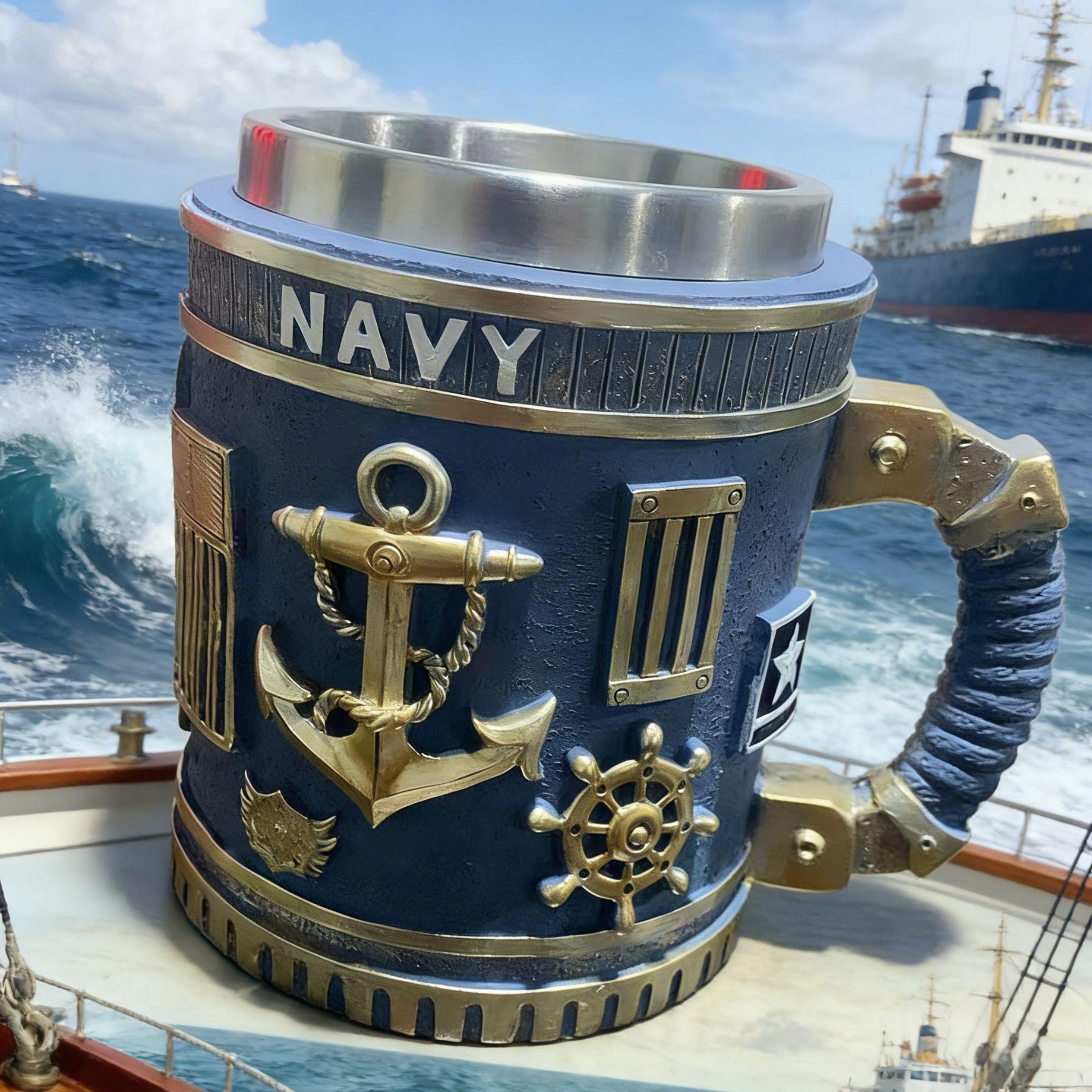 

Retro Distressed Military 3D Embossed Stainless Steel Beer Mug