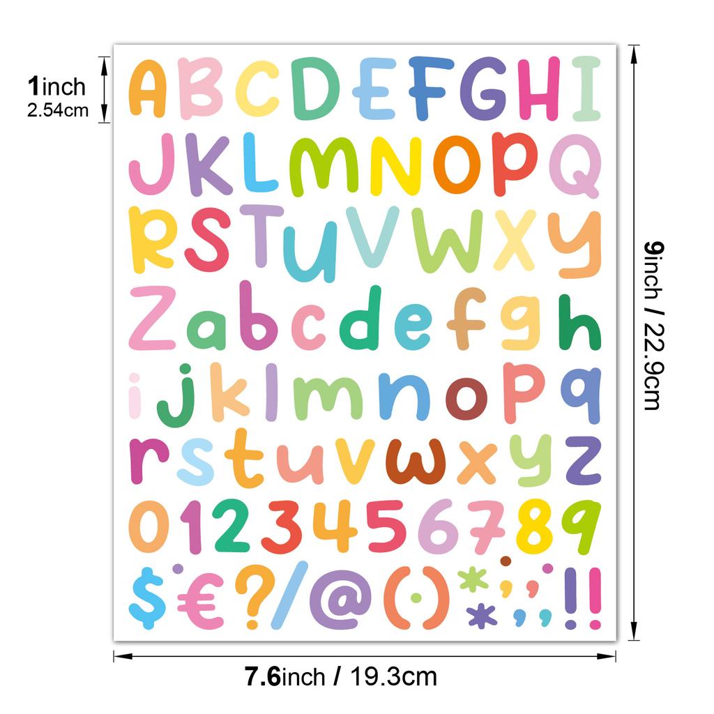 Colorful Letter Stickers 1 Inch Korean Ins Style Festival Party Decoration Mobile Phone Case DIY Handbook Material Stickers