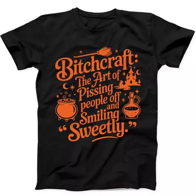 Halloween Bitchcraft Witch Best Seller Funny Gift Tee Black T Shirt 148