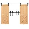 243.8 Cm Sliding Barn Door Hardware Kit, 149.7 Kg Heavy Duty Barn Door Track Kit for Double Doors