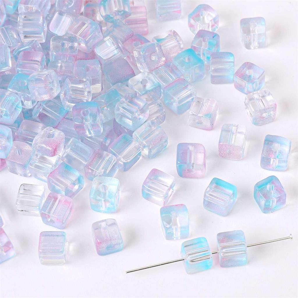 Mărgele de sticlă cu gradient magic de culoare de 7 mm pentru brățări DIY și accesorii de bijuterii