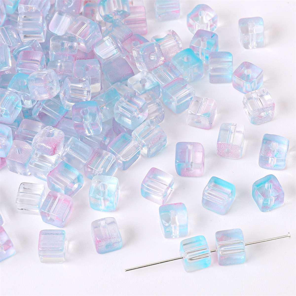 

7 мм волшебные цветные градиентные стеклянные бусины для браслетов и ювелирных аксессуаров своими руками 7mm, Hole 1mm, 30 pieces/pack