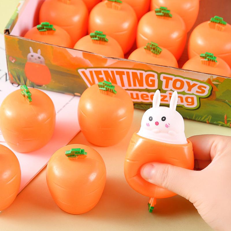 1 Stück Oster Squishy Karotte Hase Quetsch Teleskopspielzeug Kinder Radieschen Hase Tasse Klemmen Musikspielzeug Kreatives Stressabbau Geschenk