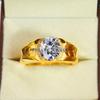 Moissanite Oval Cut With 925 Sterling Silver Gold Plated Ring For Men's #B276 JL375681922841