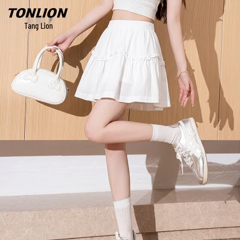 TonLion Women s Cooling Pleated A-Line Mini Skirt S