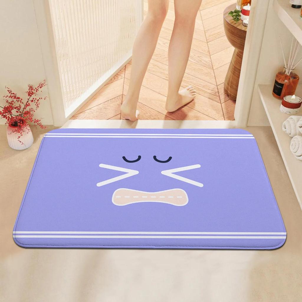 Cartoon Face Carpet Mat Rug Home Decoration Cute Expression Pattern Kids Room Bedroom Floor Mat Home Door Mat Welcome Mat