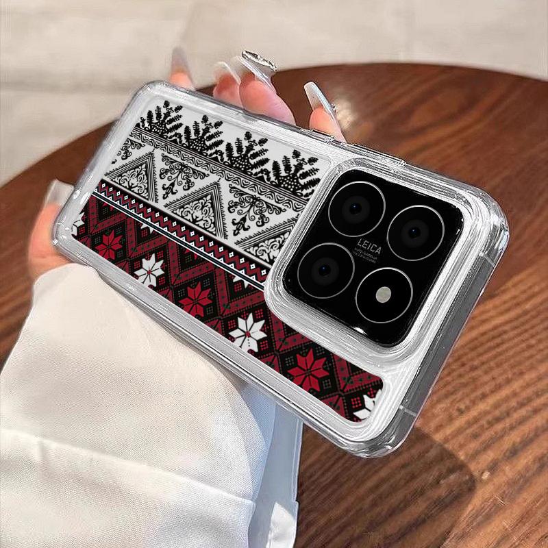Komplexes Muster Transparente Hülle für Xiaomi 14T 13T Pro Redmi Poco X6 Pro M6 X5 Note 14 Pro 13 12 11 Weiches Silikon Stoßfest Klar Schlanke Handyhülle