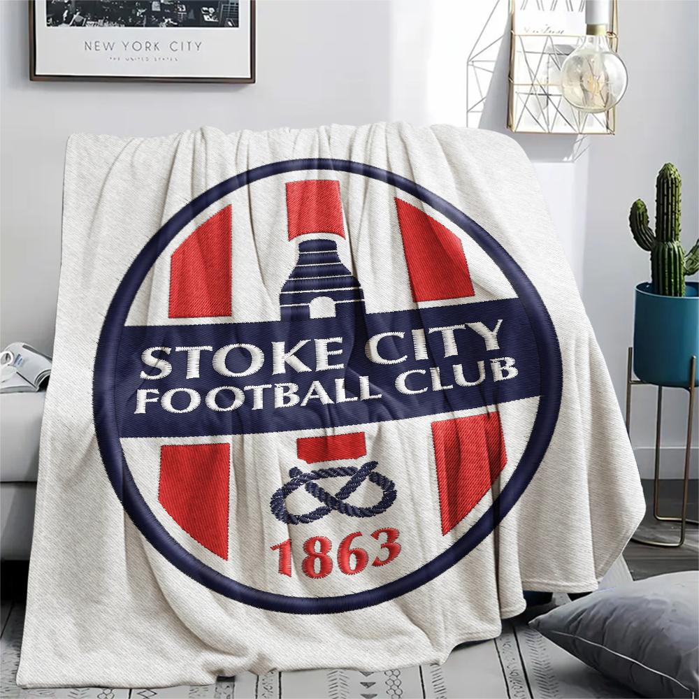 1 ΤΕΜ. Κουβέρτα Φανέλα με Εκτύπωση Stoke City FC, Υψηλής ποιότητας Άνετη για Όλες τις Εποχές, Διακόσμηση Σπιτιού, Ζεστασιά και Άνεση, Ιδανική για Χριστουγεννιάτικα Δώρα182