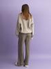 KOOLKITTEN V-Neck Pullover Oversized Knit Scarf Set (Beige)