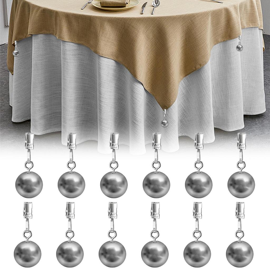 Table Cloth Weights Outdoor 12 Pieces Stainless Weights Holder Tablecloth Holder With Clamp For Outdoor Picnic Party Dining