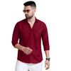 Rebelify MenS Cotton Blend Shirt With Pockets Full Sleeves Collared Neck Solid Pattern Botton Down Closure Relaxed Fit A