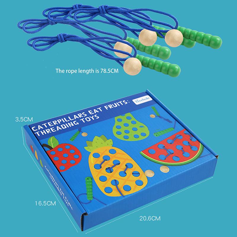 Lacing Threading Toy Eat Fruit Game Fine Motor Skills Educational Toys For Kids Gift