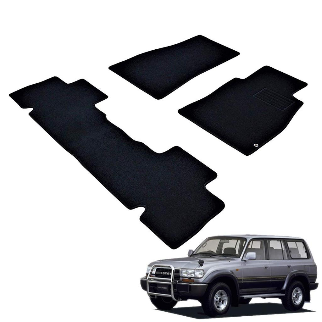 Fenice Car Mat Floor Mat Domestic Production Land Cruiser 80 Series 5 Black Shape Resistant to Slip Car Mat Parts Specialty (Toyota Seater) Non-Slip