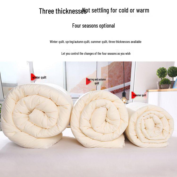 2024 All-Season Mother-Child Quilt - Long-Staple Cotton Jacquard, Solid Color for Spring/Autumn/Winter
