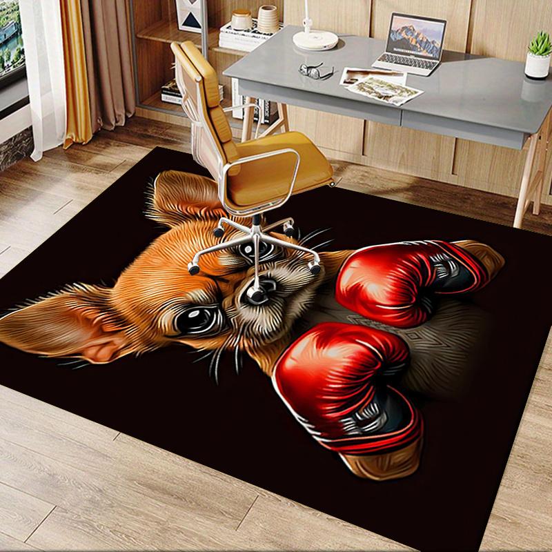 Boxing Chihuahua Chair Mat: Office Carpet, Oversized Rug for Home Decor, Sofa Mat, Gift Idea for Any Room