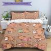 3pcs Anime Cartoon Design Bedding Set - Includes One Quilt Cover and Two Pillowcases (No Core) - Perfect for Bedroom and Guest Room Decorati