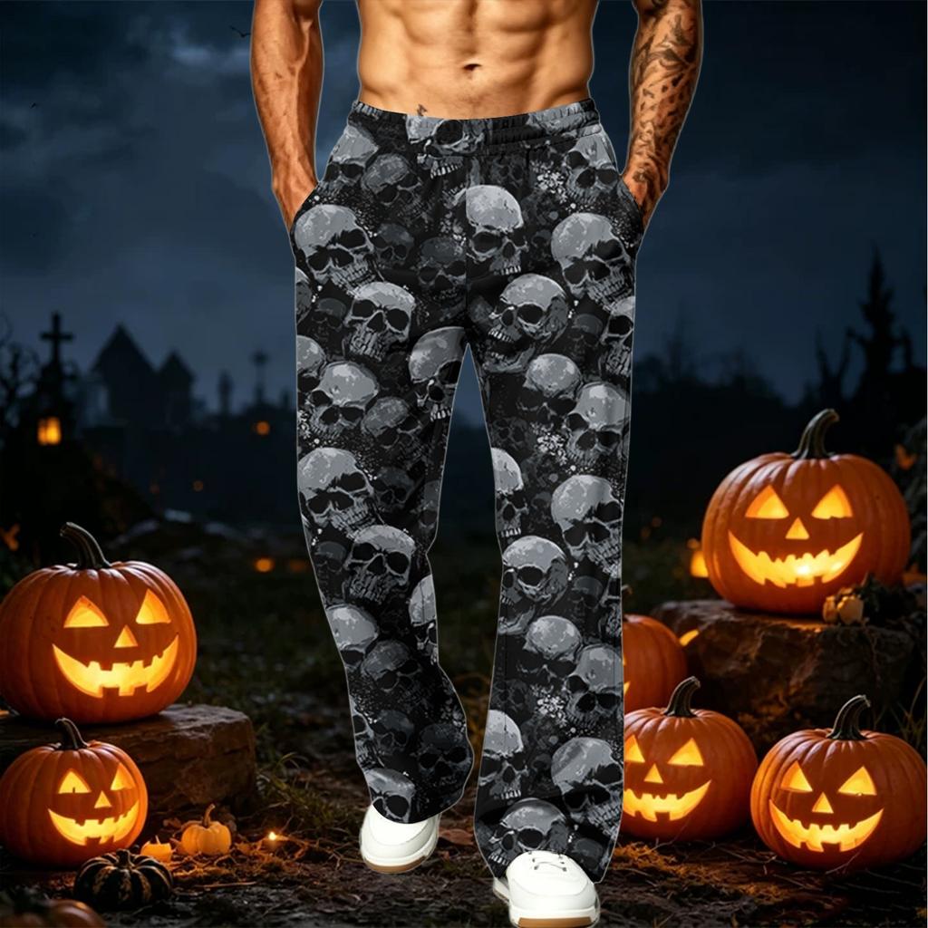 Men's Loose Fit Cargo Pants with Pockets Casual Printed Waist Joggers