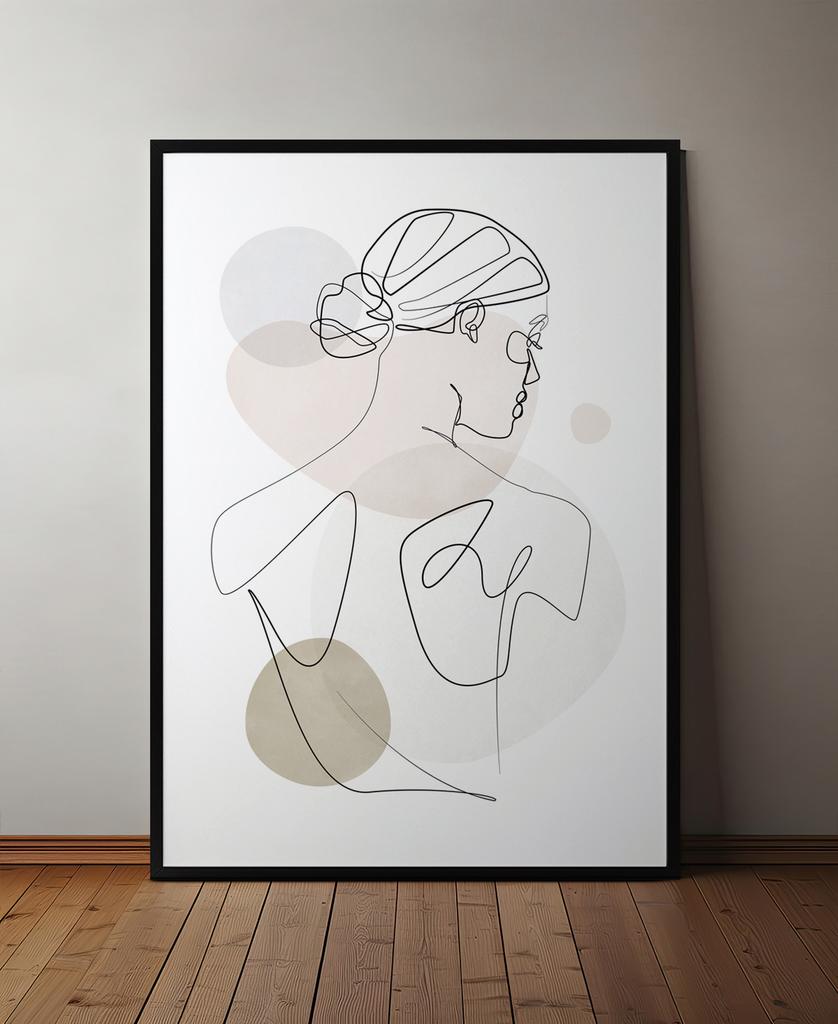 Poster Portrait Pastel Colors In a Black Frame