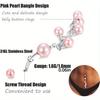 Bobisty 1Pc Stainless Steel Surgical Dangle Belly Button Rings for Women Curved Navel Barbell Body Piercing Fashion Jewelry