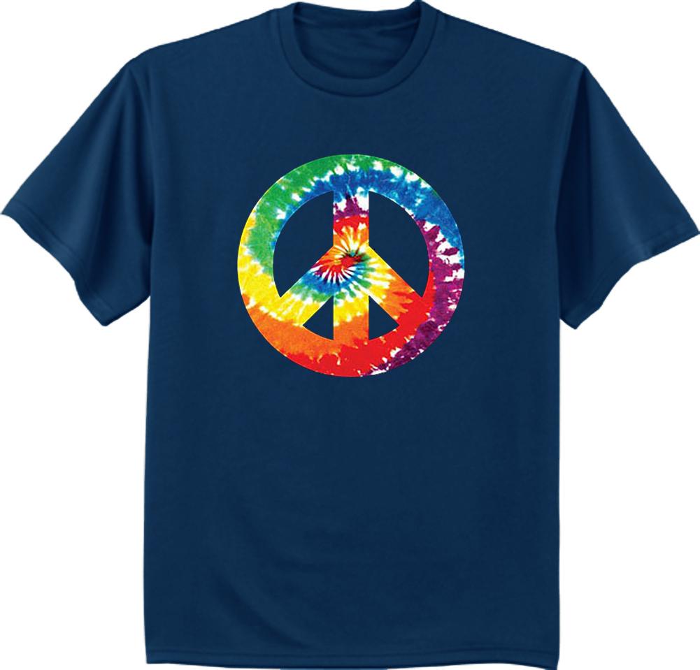 mens big and tall t-shirt tie dye peace sign shirt big and tall tee shirts men L