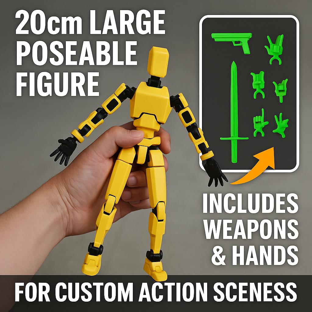 20cm Large 3D Printed Multi-Jointed Movable Lucky 13 Action Figures Full Body Assembly Completed Dummy Toys Birthday Gifts