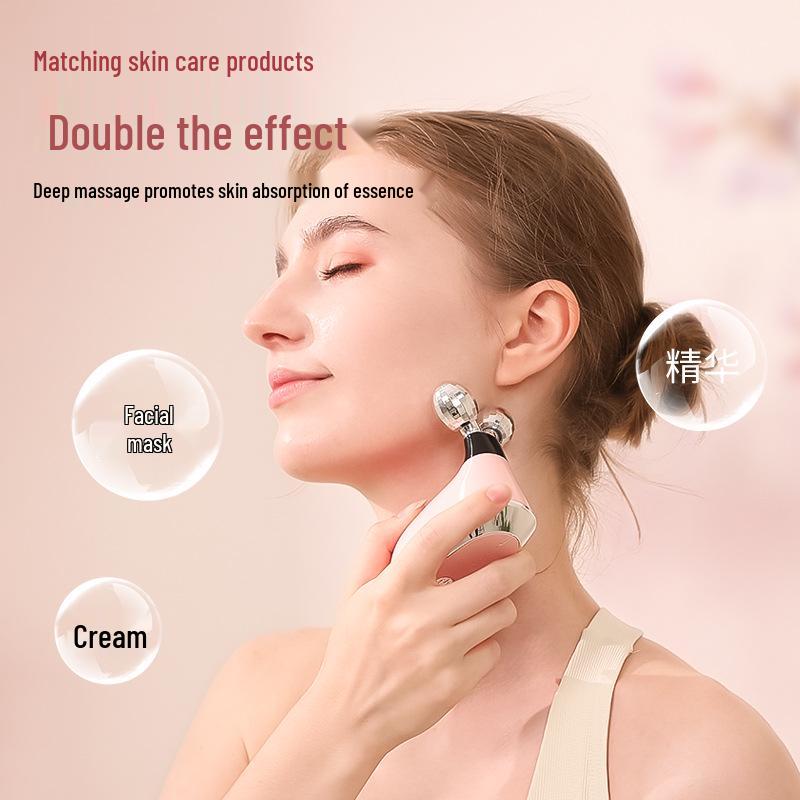 V-Face Microcurrent Facial Lifting Roller - High-Frequency Double Ball Massager