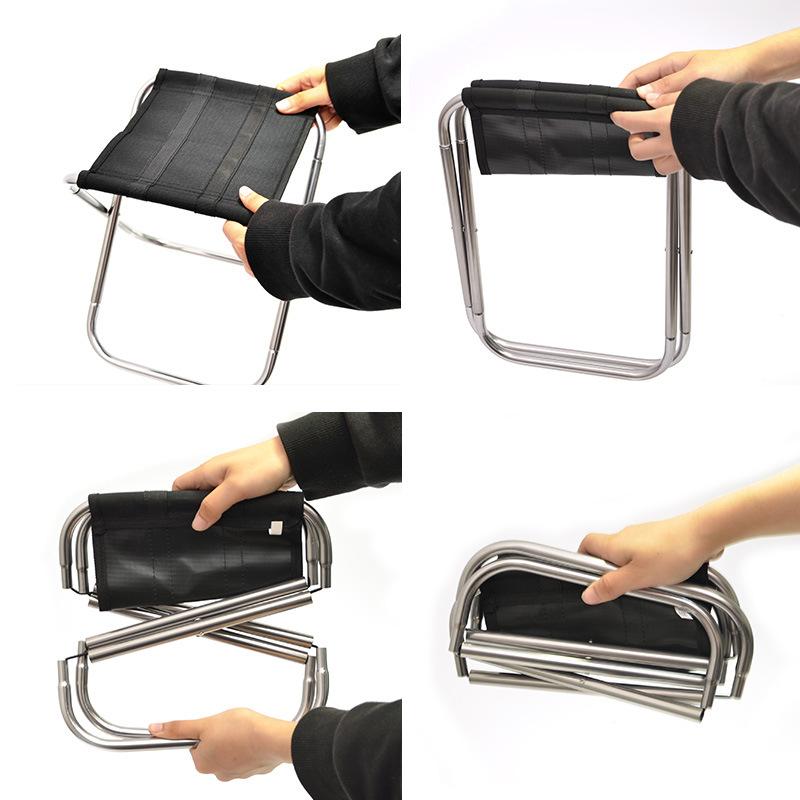 Outdoor Aluminium Alloy Portable Folding Picnic Camping Stool MIni Storage Fishing Chair Ultralight Furniture