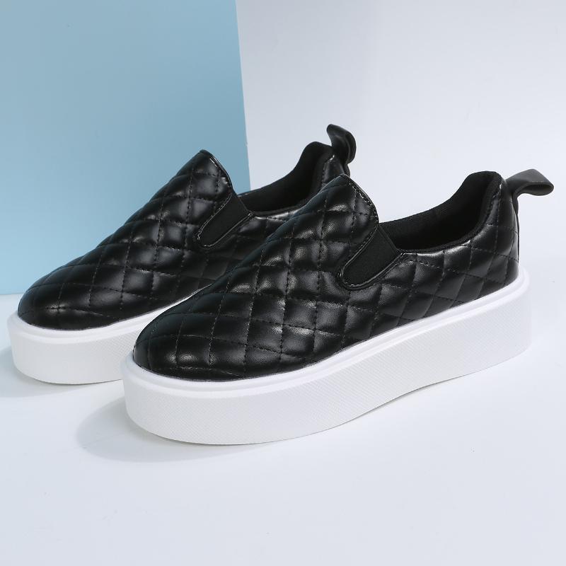 

Нове жіноче повсякденне взуття 2024 р. Модні одноколірні легкі зручні лофери з круглим носом і платформою без підошв Zapatos Mujer 37 чорний