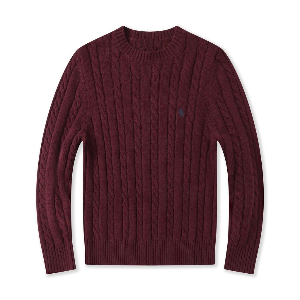 Men's & Couple's Casual Cable Knit Wool Sweater - Little Pony Design, Crew Neck, Winter Wear.
