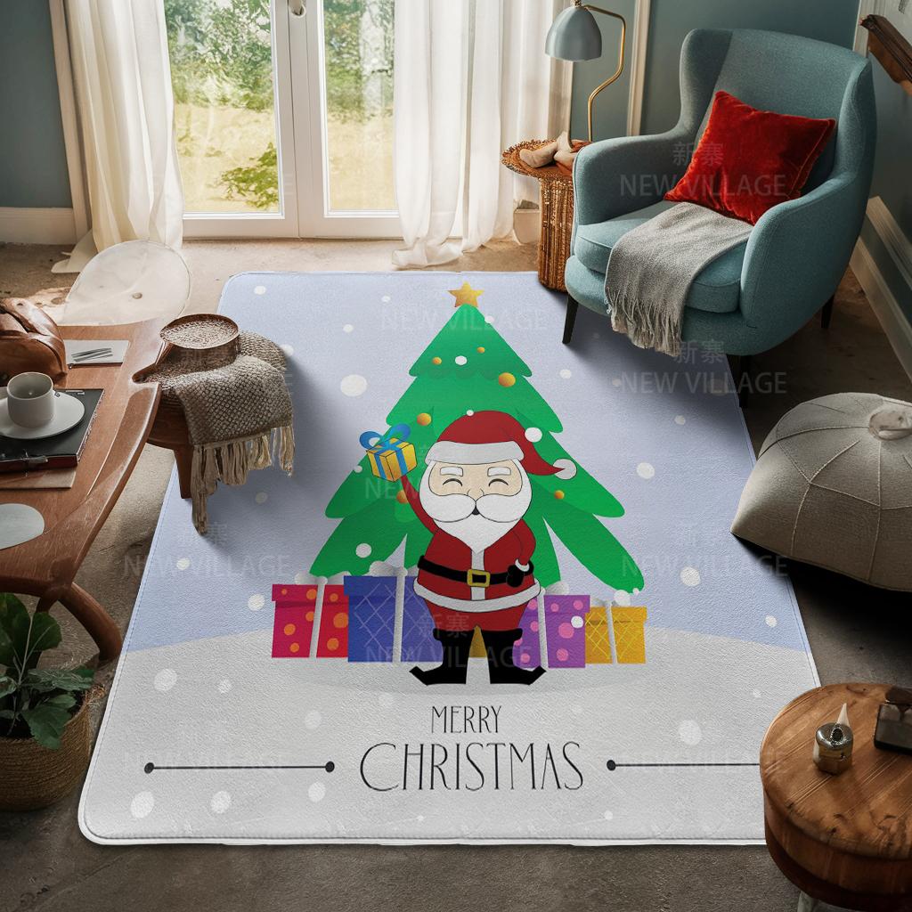 House Entrance Carpet Home Door Mat Living Room Bath Foot Bathroom Non-slip Water Absorption Rugs Bath Merry Christmas Winter