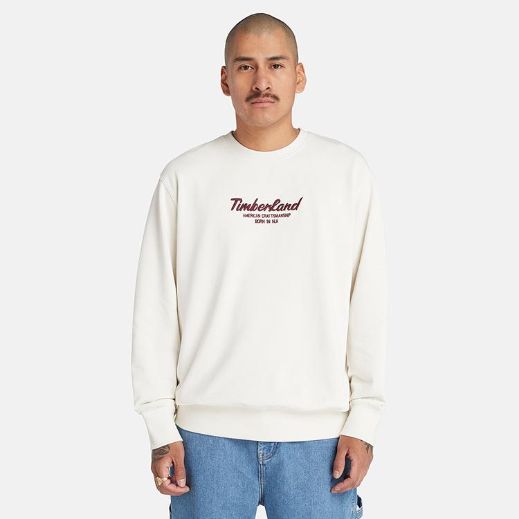 Timberland Casual Terry Crewneck Sweatshirt Unisex Sweatshirt Vintage-White A6K5D-CM9