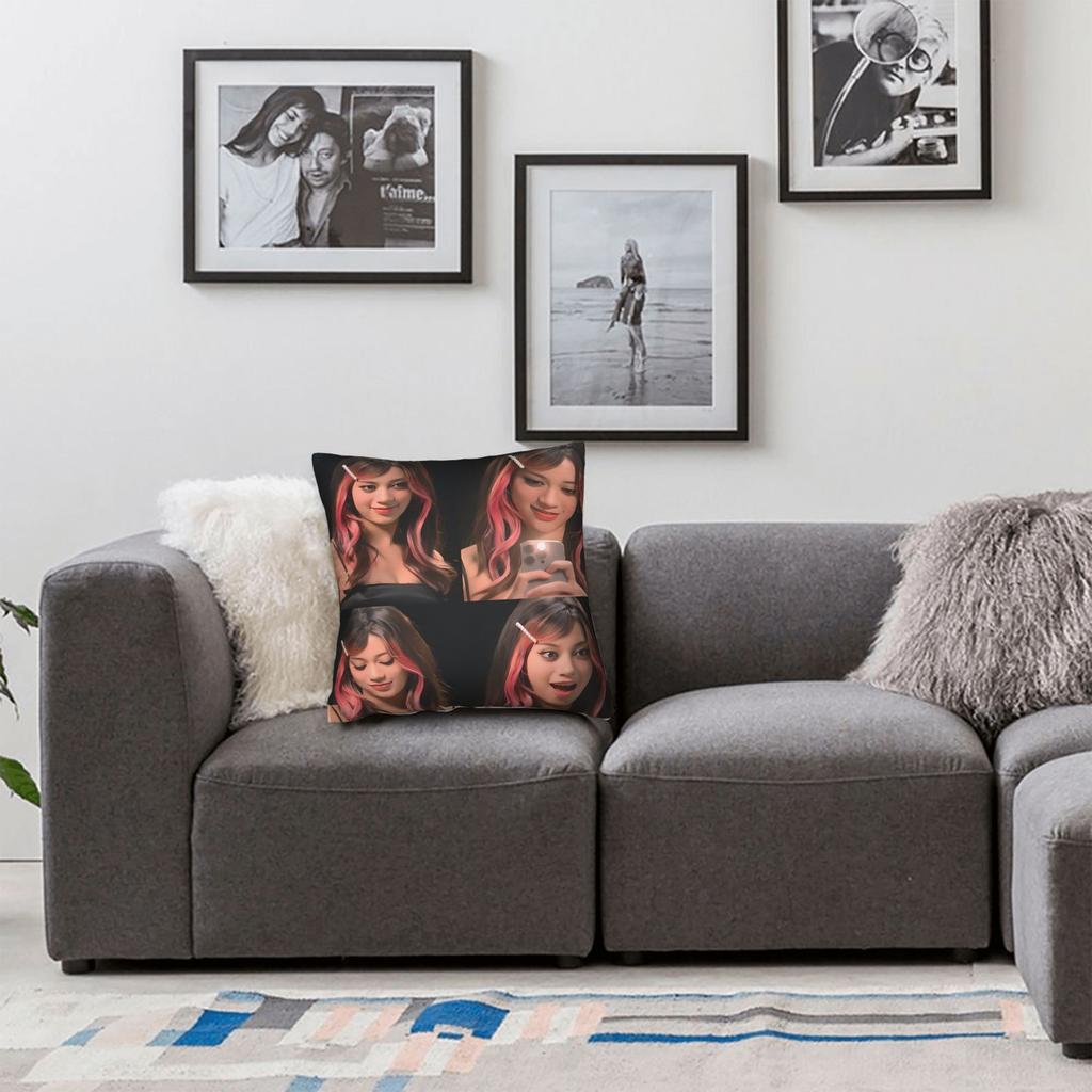 Katseye Kpop Music Girls Pillow Cover  Funny Pillow Case For Sofa Home Decoration Custom Cushion Cover Gift