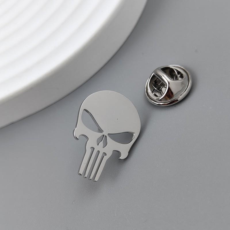 Skeleton Pirate Brooch Cufflinks Motorcycle Logo Punk Retro Creative Personalized Clothing Accessories 14k