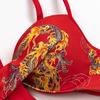 Women Sexy Dragon Print Split Swimsuit With Coat And Sun  Straps
