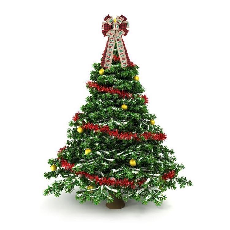 Große Schleife für die Weihnachtsbaumspitze, Outdoor-Feen-Satin, mehrfarbig, Neujahrsartikel
