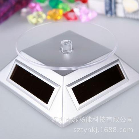 Solar-Powered 360° Rotating Display Stand for Jewelry & Digital Products