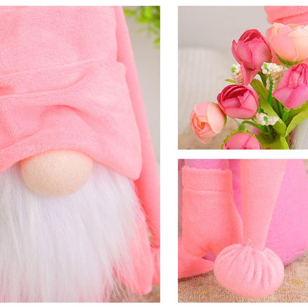 Soft Tulip Rudolph Doll Standing Dwarf Dolls Ornament Creative Faceless Gnome Doll  Valentine's Day