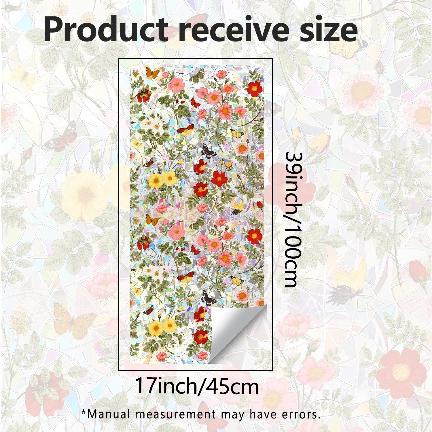 Creative Colorful Glass Flowers Butterfly Living Room Bedroom Window Decoration Beautification Stickers