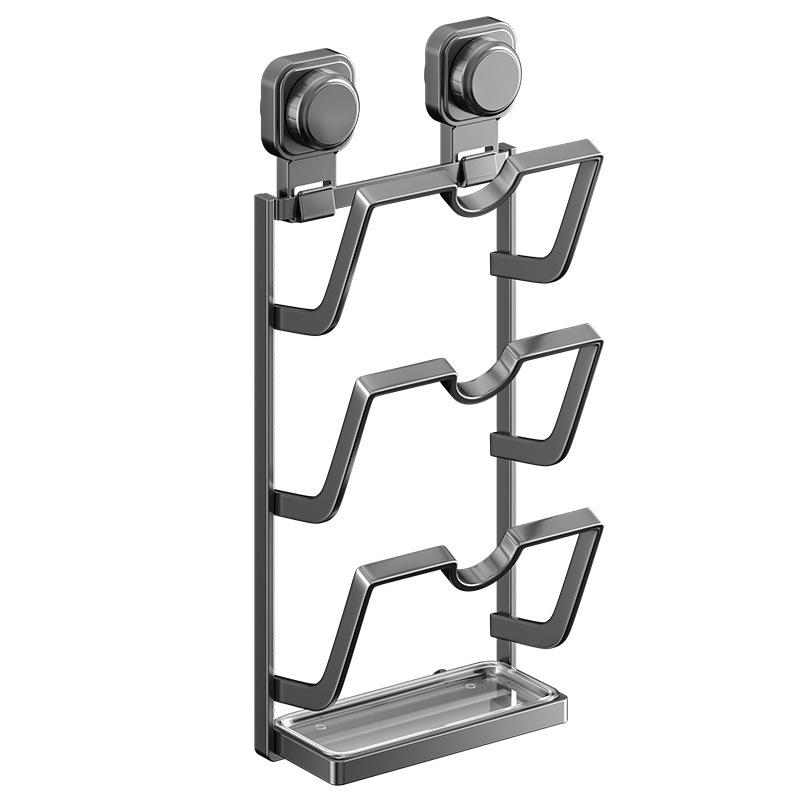 Suction Cup Lid Placer No Punching Wall Hanging Kitchen Rack Multifunctional Cutting Board Rack Powerful Lid Rack