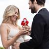 Creative Wedding Ring Holder Red Velvet Earrings Rose Flower Ring Box 3D Red Rose Flocked Artificial Rose Ring Bearer Case