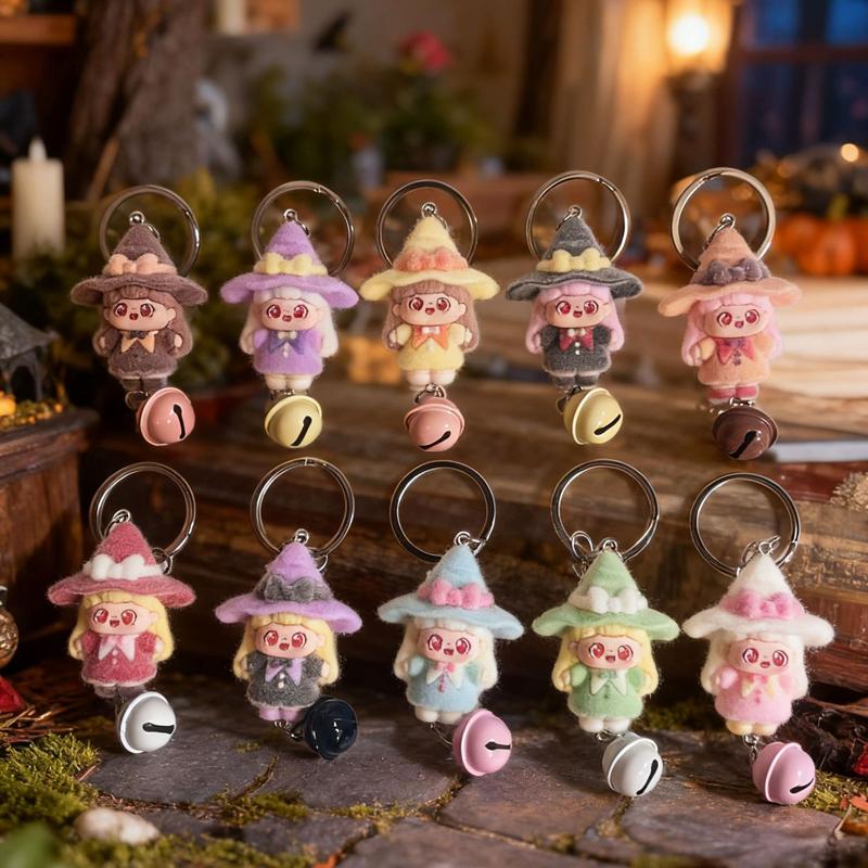 Non-Toxic New Cartoon Cute Cat Head Children Cute Doll Flock Doll Handmade Diy Pendant Keychain Set Gift