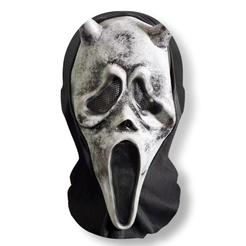 Máscara 3D de Cara de Fantasma de Halloween Pasamontañas de Malla Elástica de Cara Completa Transpirable Cubrecabezas de Zombi Accesorios de Cosplay de Halloween para Fiesta de Terror