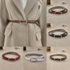 Leather Color Solid Waist Belt With Alloy Buckle For Women Office Gift Wear