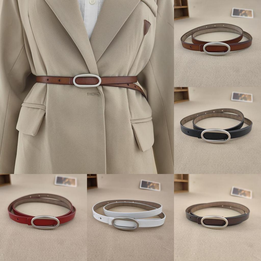 Leather Color Solid Waist Belt With Alloy Buckle For Women Office Gift Wear