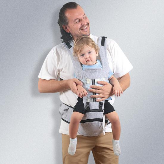 Ergonomic Baby Carrier with Hip Seat Waist Stool Adjustable Newborn To Toddler Carrier for Breastfeeding Comfort Safe Hands-Free Baby Waist Stool