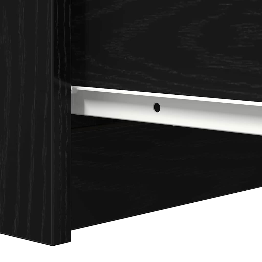 Sideboard with Drawers Black Oak Effect 37.5 x 35 x 99 cm