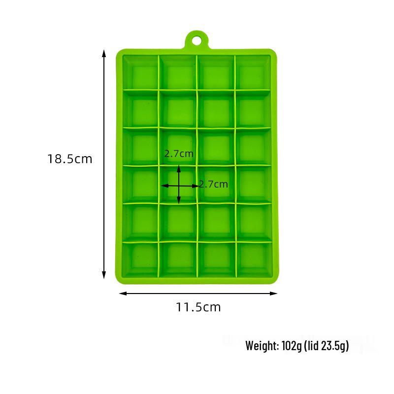24-Compartment Food-Grade Silicone Ice Cube Tray with Lid - Easy Release Square Ice Mold